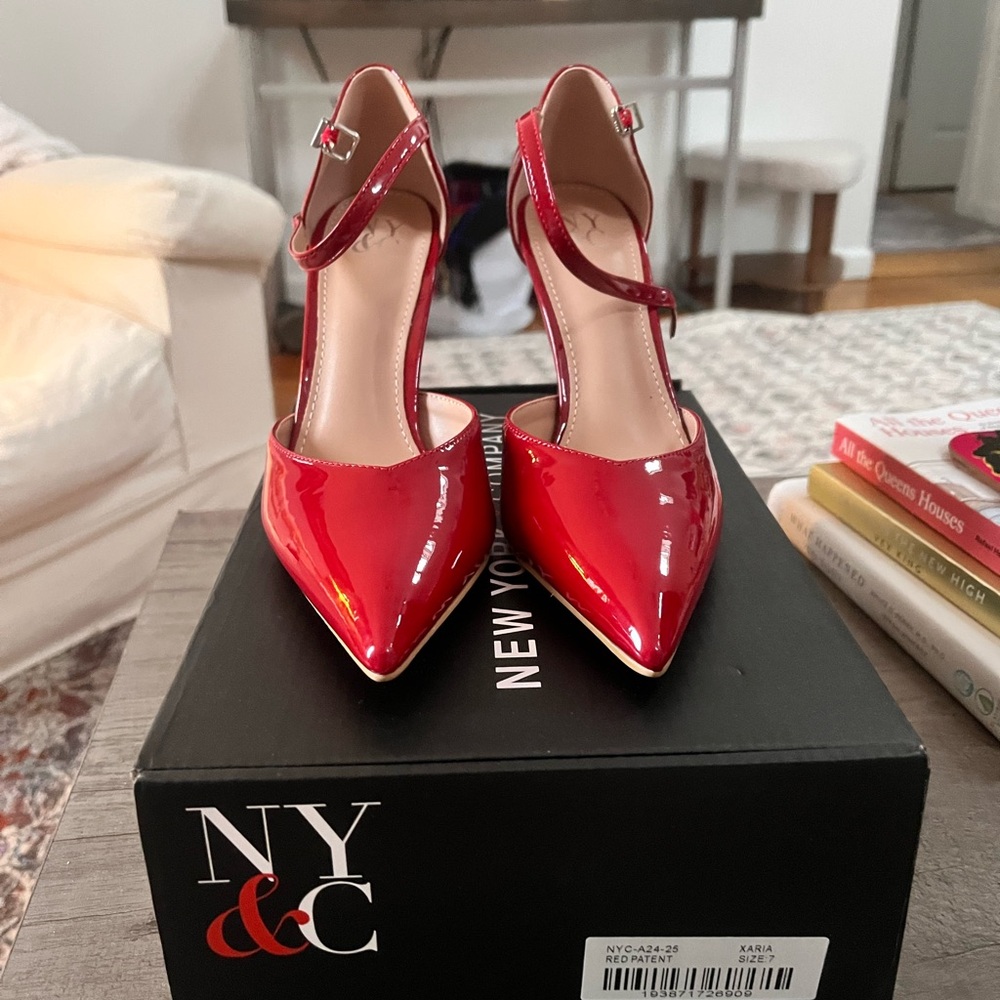 New York & Company Xaria Patent Leather Red Heels brand new never worn